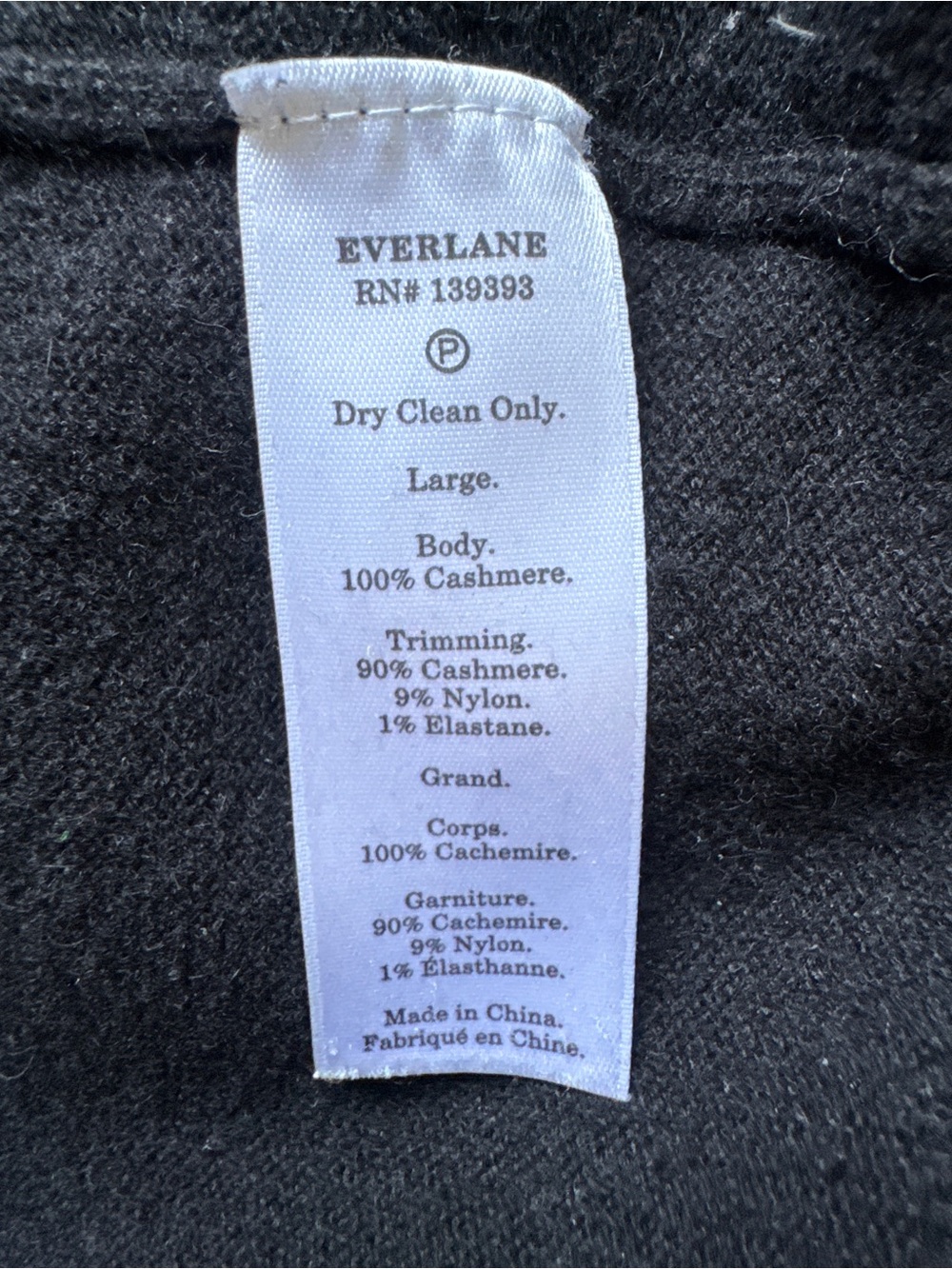 Everlane The Classic Cardigan in Cashmere Black Button Front Long Sleeve Sz L - Picture 6 of 10